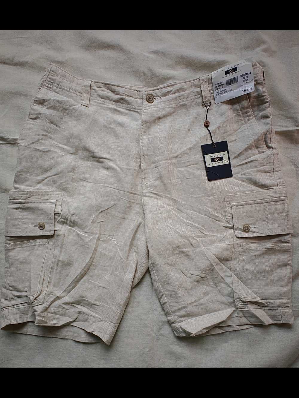 Joseph Abboud Men's Cargo Shorts in Beige